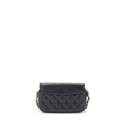 Chanel Limited Charm Double Layer Mini Chain Bag Lambskin Black