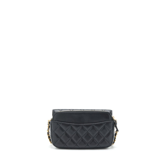 Chanel Limited Charm Double Layer Mini Chain Bag Lambskin Black
