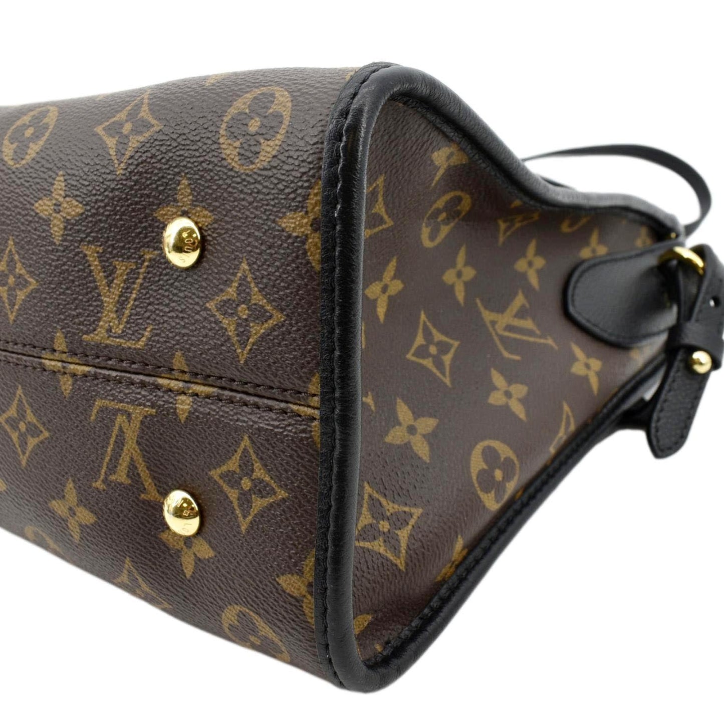 LOUIS VUITTON Popincourt MM Monogram Canvas Shoulder Bag Brown/Noir
