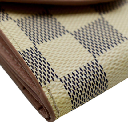 LOUIS VUITTON Studded Zoe Damier Azur Wallet White