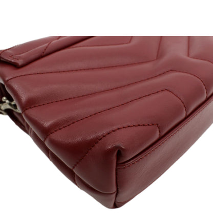 YVES SAINT LAURENT Loulou Toy Matelasse Leather Crossbody Bag Red