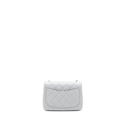 Chanel 21B Pearl Crush mini square Flap Bag grey