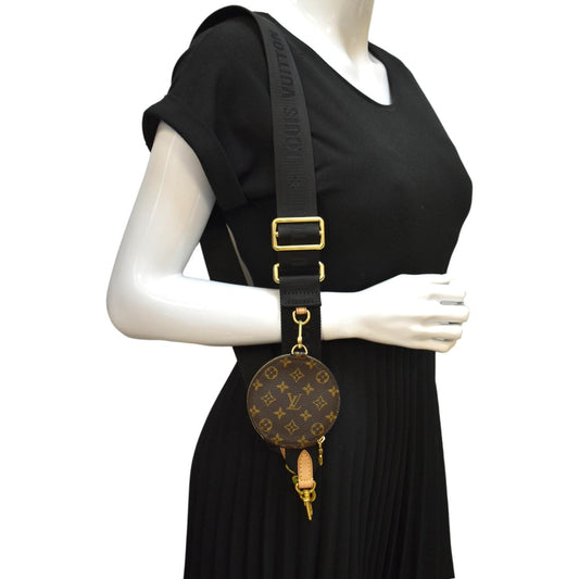 LOUIS VUITTON Monogram Canvas Nylon Strap with Coin Purse Black