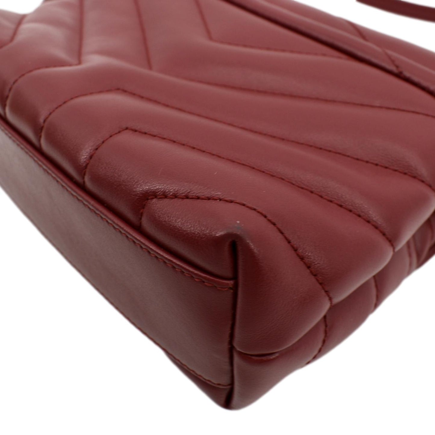 YVES SAINT LAURENT Loulou Toy Matelasse Leather Crossbody Bag Red