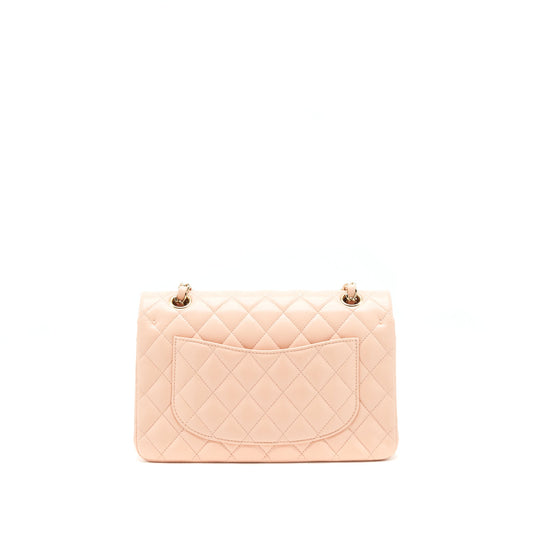 Chanel Small Classic Double Flap Bag Lambskin Pink L