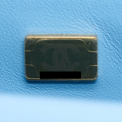 Chanel Mini Rectangular Flap Bag Lambskin Blue L (Microchip)