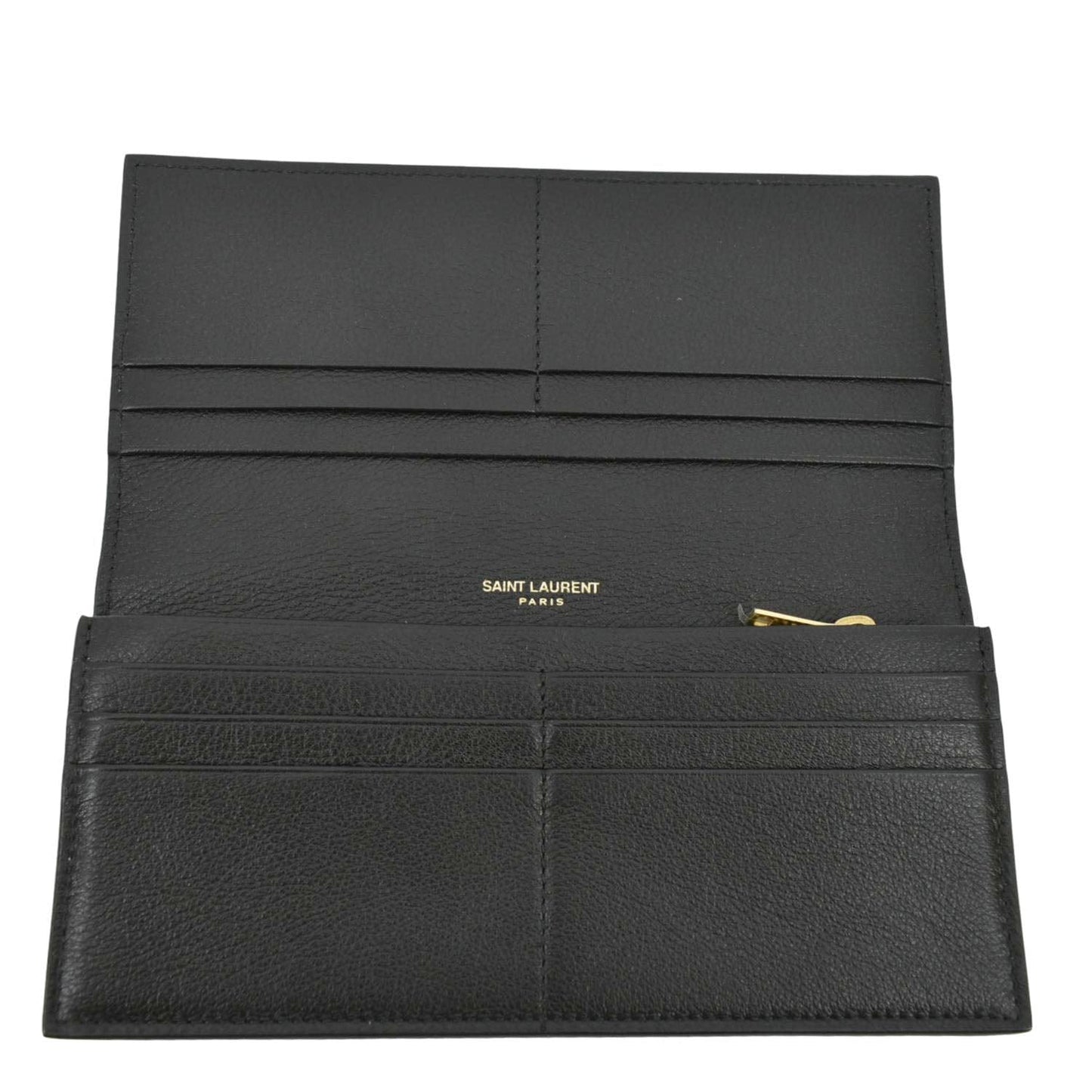 YVES SAINT LAURENT Flap Leather Wallet Black