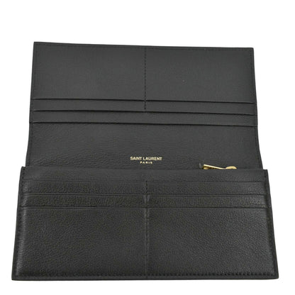 YVES SAINT LAURENT Flap Leather Wallet Black