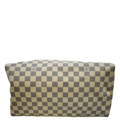 LOUIS VUITTON Speedy 35 Damier Azur Satchel Bag White