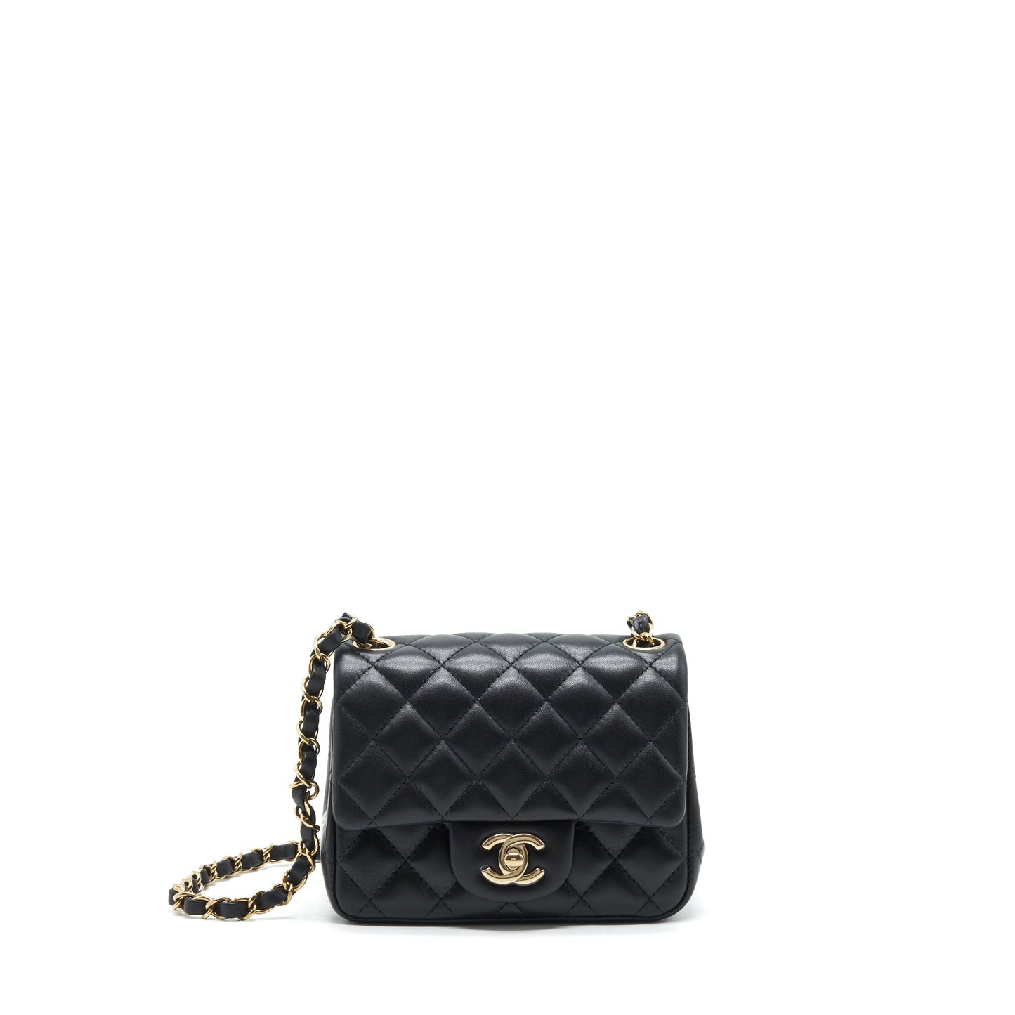 Chanel Mini Square Flap Bag Lambskin Black L