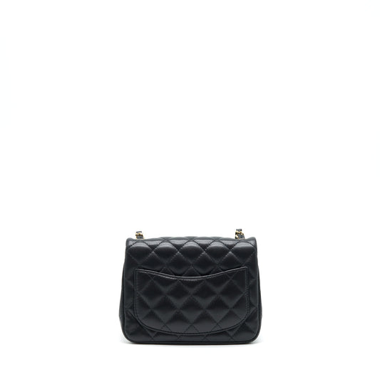 Chanel Mini Square Flap Bag Lambskin Black L