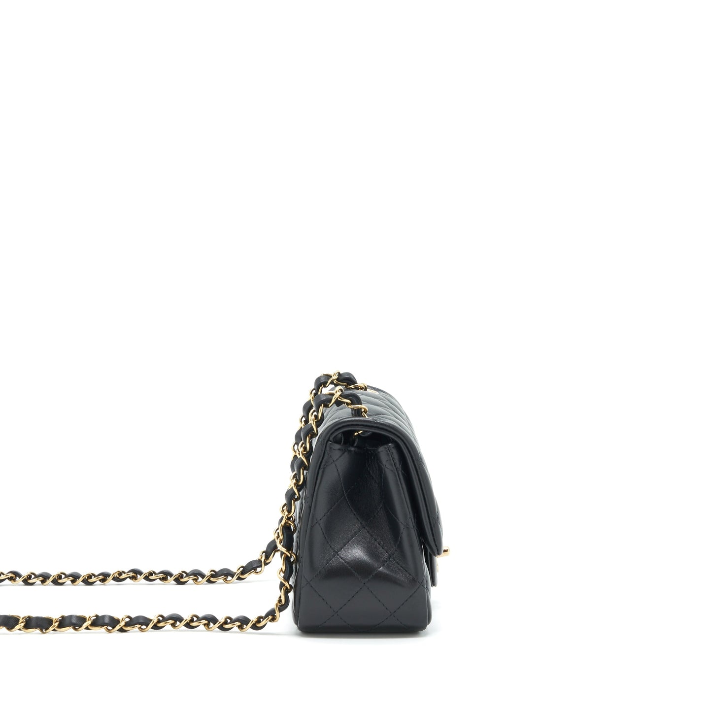 Chanel Mini Square Flap Bag Lambskin Black L