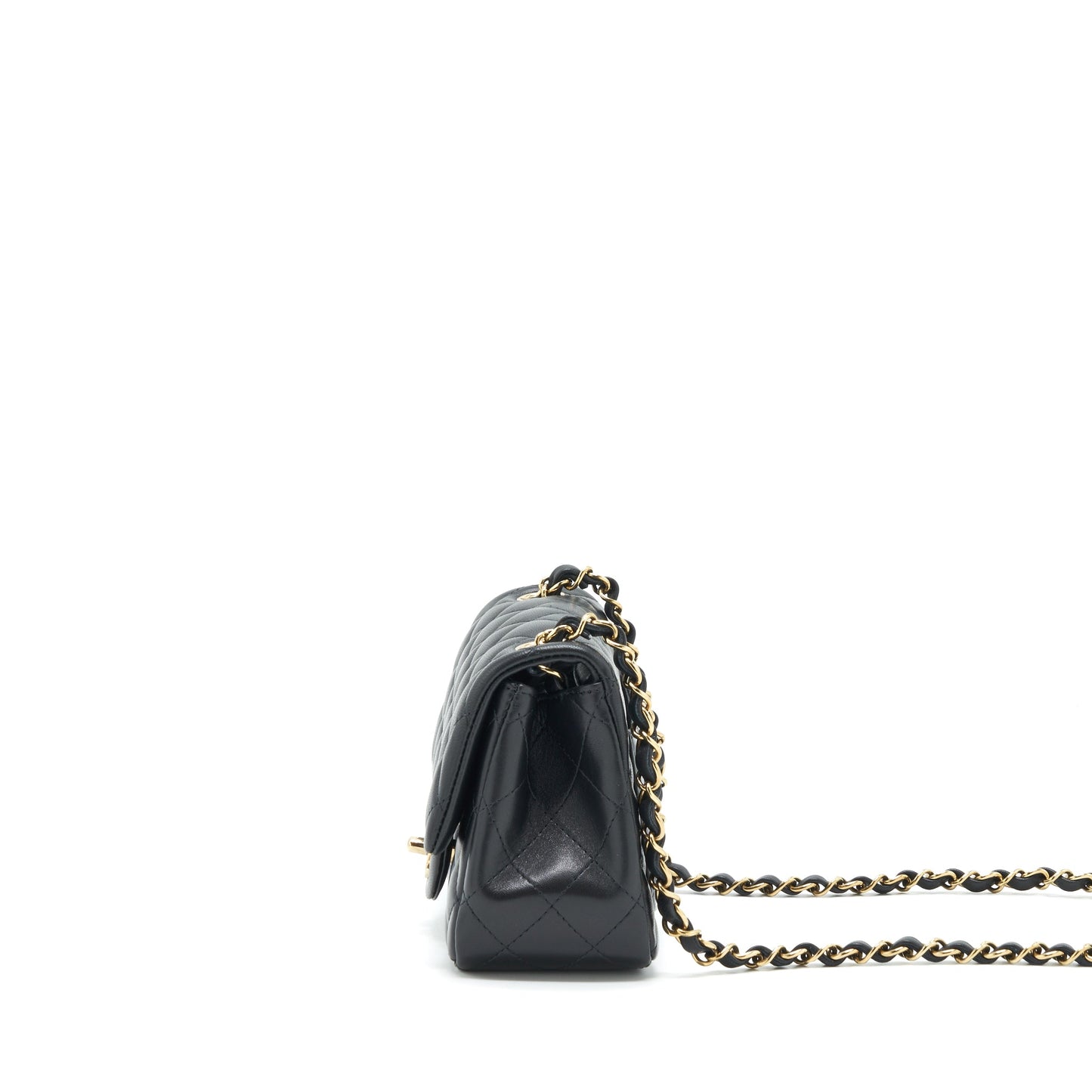 Chanel Mini Square Flap Bag Lambskin Black L