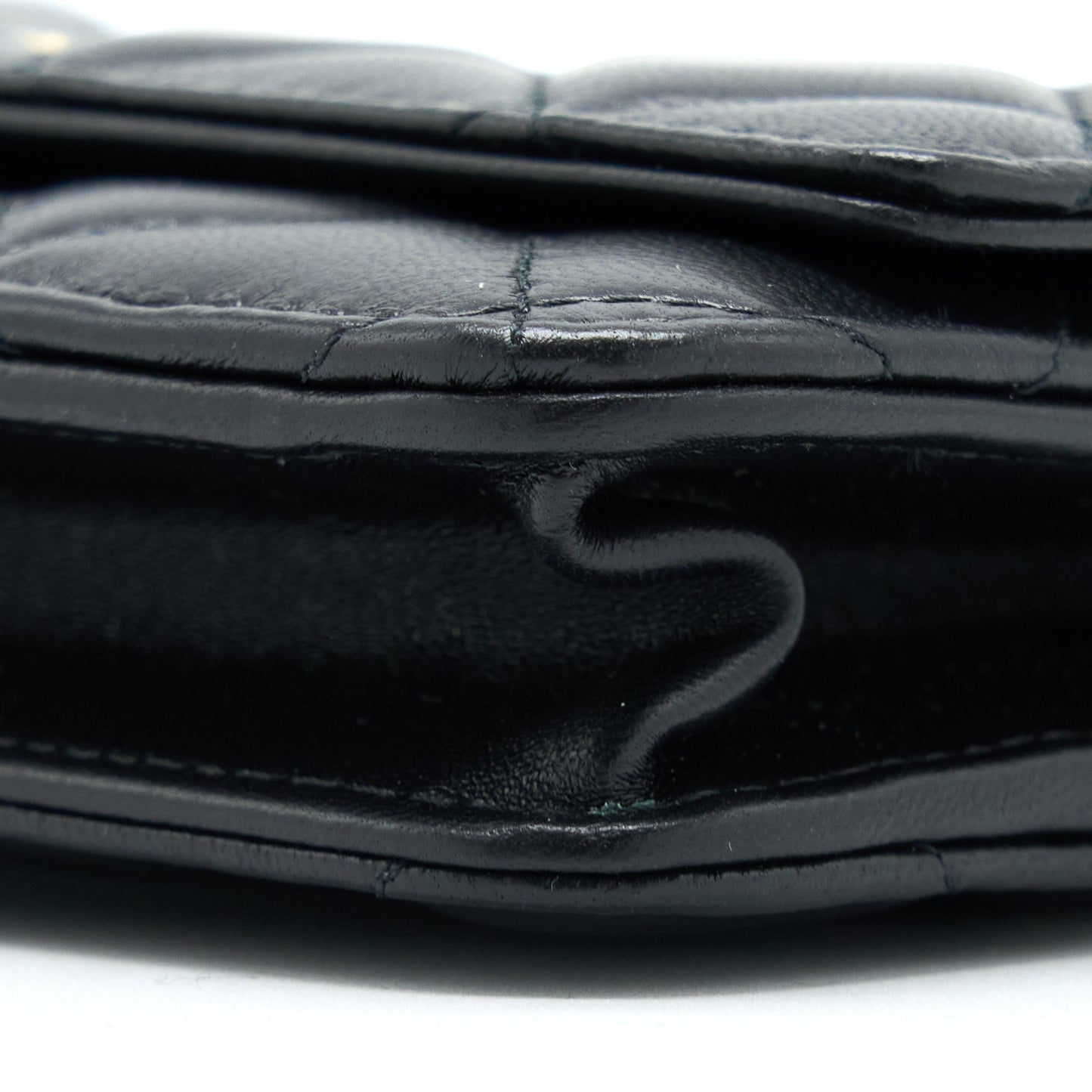 Chanel Pearl Crush Wallet on Chain Lambskin Black  (Microchip)