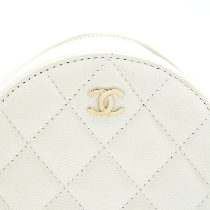 Chanel Round mini Bag Caviar white L