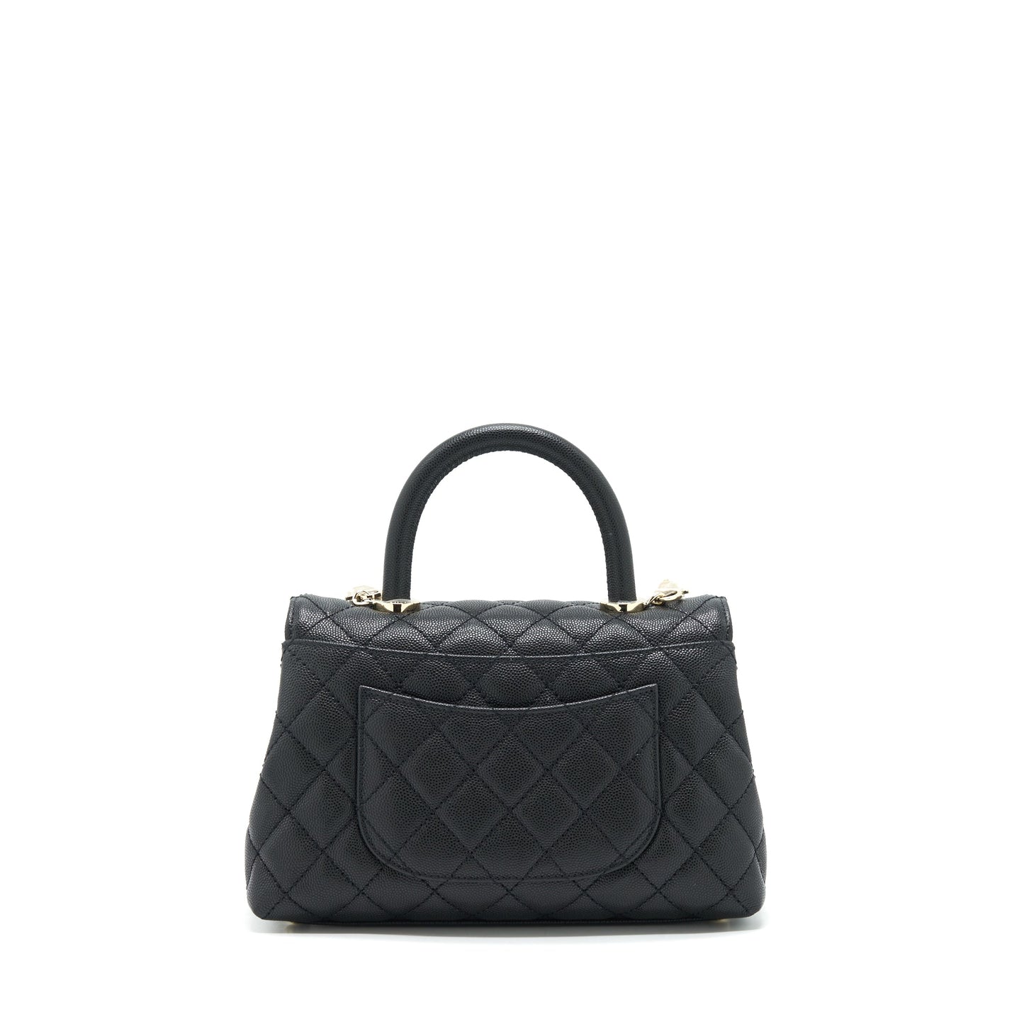 Chanel 22P Small Coco Handle Caviar Black L