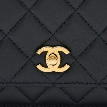 Chanel Pearl Crush Wallet on Chain Lambskin Black  (Microchip)