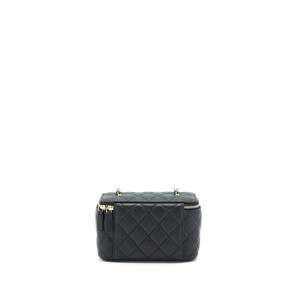 Chanel 22P Long Vanity With Logo Chain Caviar Black L