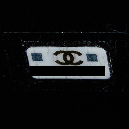Chanel 22B Flap Bag With Enamel Top Handle Lambskin Black