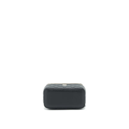 Chanel 22P Long Vanity With Logo Chain Caviar Black L