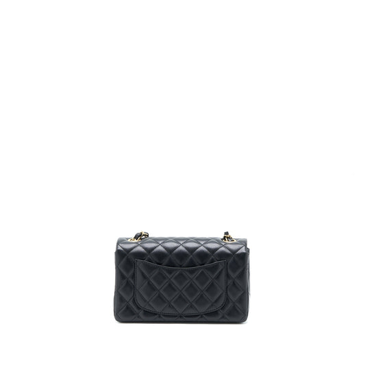 Chanel Classic Mini Rectangular Flap Bag Lambskin Black L (Microchip)
