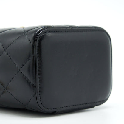 Chanel 21A Gold Crush Mini Vanity Case Calfskin Black