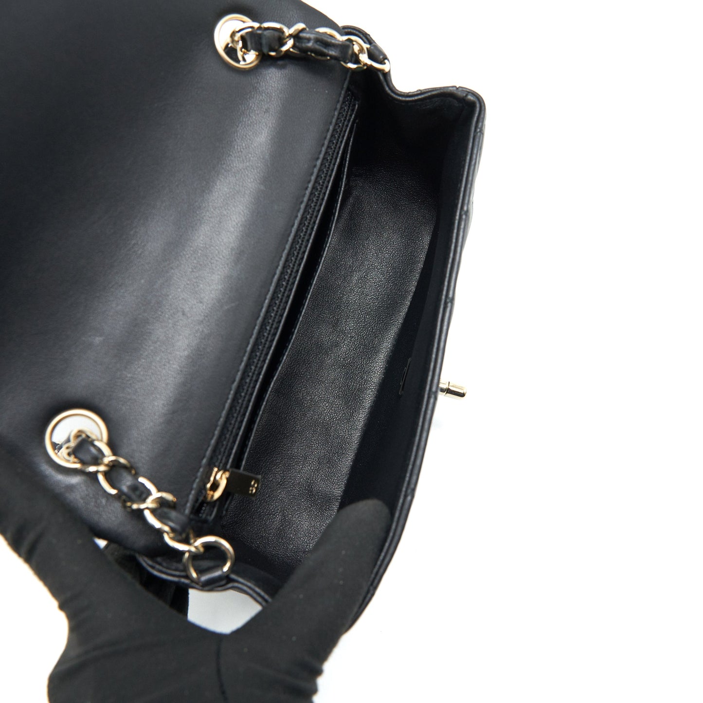 Chanel Mini Rectangular Flap Bag Black L Serial 30
