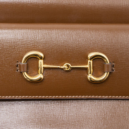Gucci Horsebit Shoulder Bag Calfskin Brown