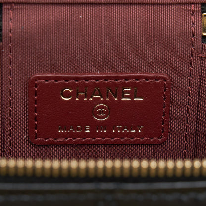 Chanel 21A Gold Crush Mini Vanity Case Calfskin Black