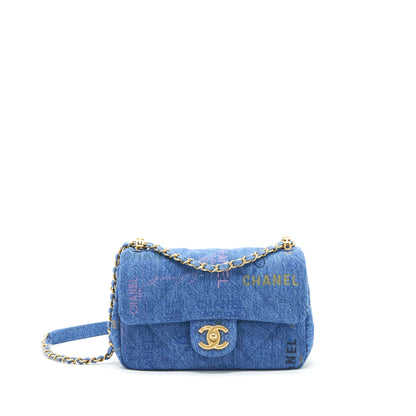Chanel 22P Small Flap Bag 23cm Denim Blue