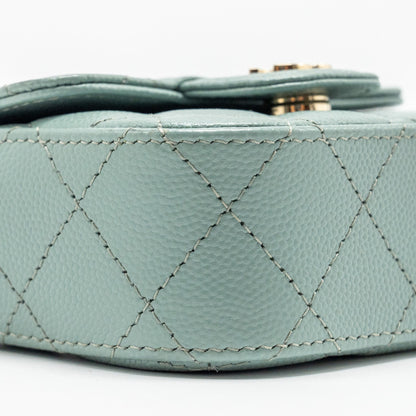 Chanel Mini Flap Vanity With Chain Caviar Light Green L