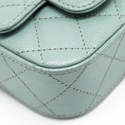 Chanel Mini Flap Vanity With Chain Caviar Light Green L