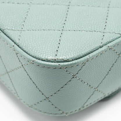 Chanel Mini Flap Vanity With Chain Caviar Light Green L