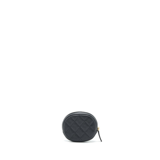Chanel CC Logo Round Coin Purse Caviar Navy L