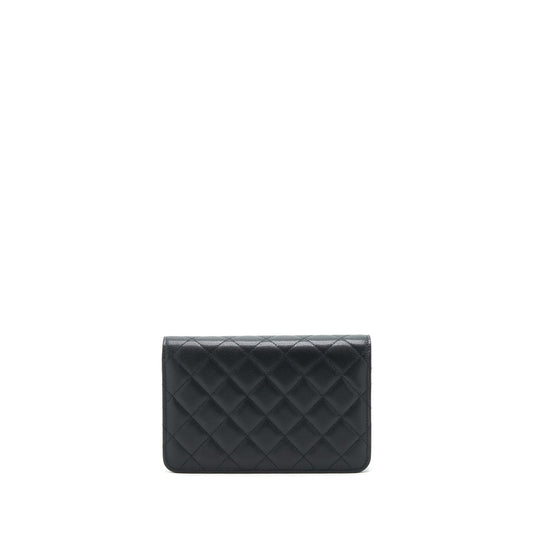 Chanel 22S Detail CC Logo Wallet On Chain Caviar Black L