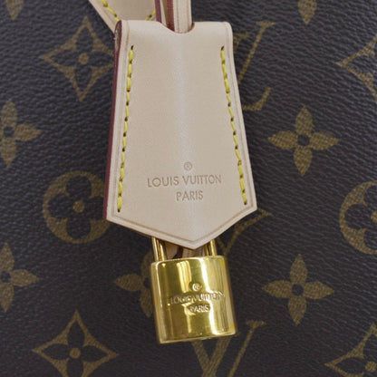 LOUIS VUITTON Alma Monogram Canvas Satchel Bag Brown