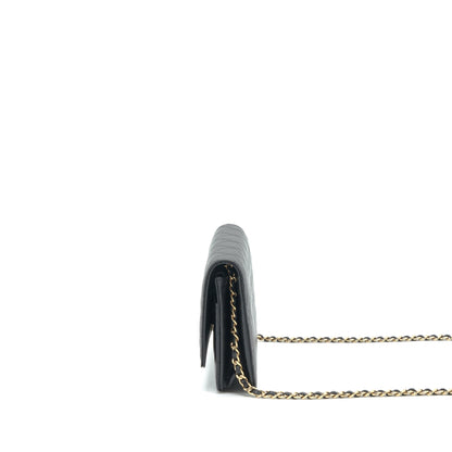 Chanel 22S Detail CC Logo Wallet On Chain Caviar Black L