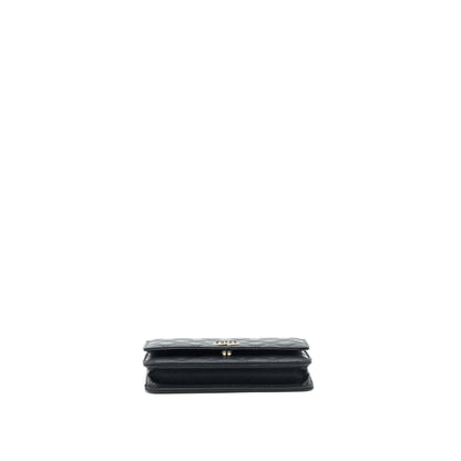 Chanel 22S Detail CC Logo Wallet On Chain Caviar Black L