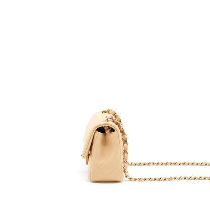 Chanel Mini Rectangular Lambskin Beige L