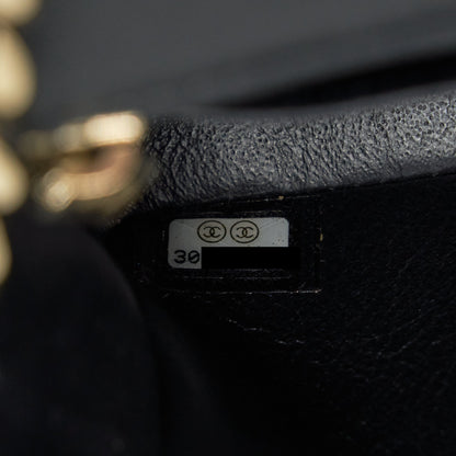 Chanel Mini Rectangular Flap Bag With Bag Charms Giant Chains Lambskin Black