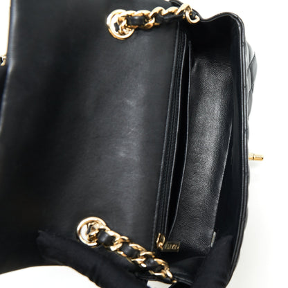 Chanel Mini Rectangular Flap Bag With Bag Charms Giant Chains Lambskin Black