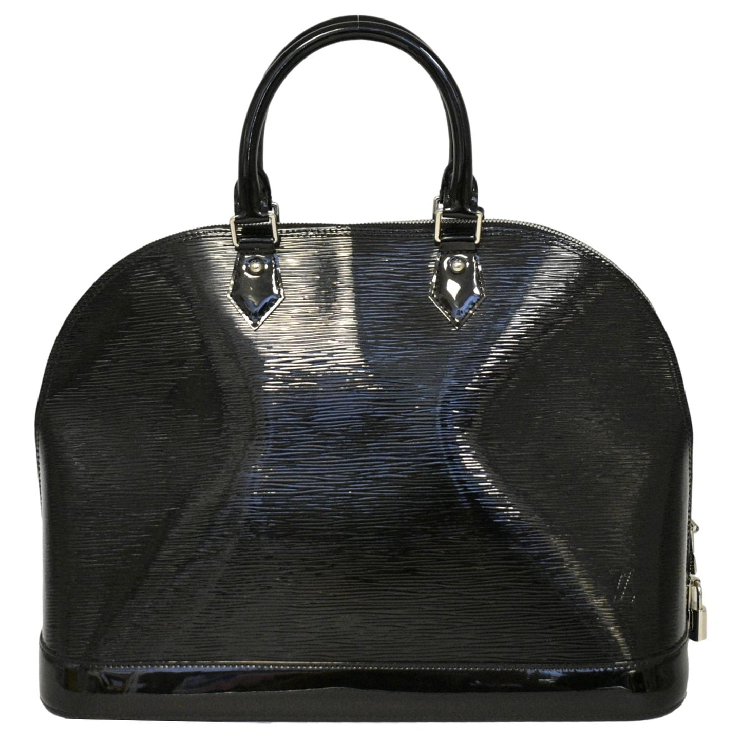 LOUIS VUITTON Alma GM Electric Epi Leather Satchel Bag Black