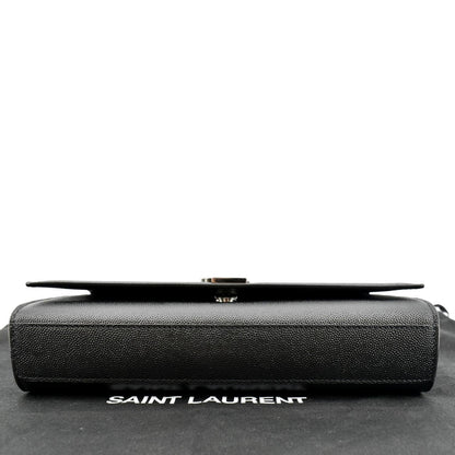 YVES SAINT LAURENT Kate Medium Grain De Poudre Leather Crossbody Bag Black