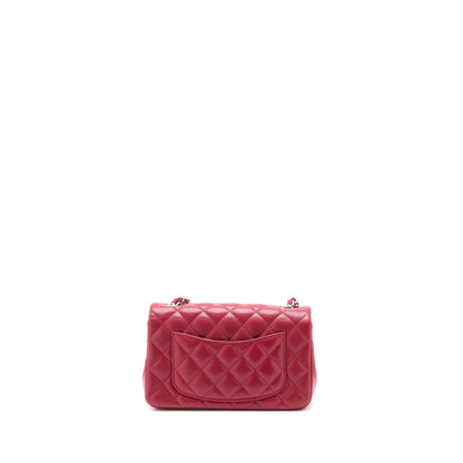 Chanel 18B Classic Mini Rectangular Flap Bag Caviar Dark Pink