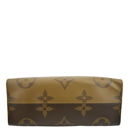 LOUIS VUITTON Onthego GM Giant Monogram Canvas Tote Shoulder Bag Brown