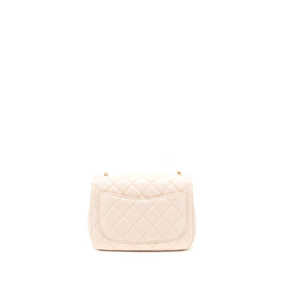 Chanel 22C Pearl Crush Mini Square Flap Bag Lambskin Light Pink