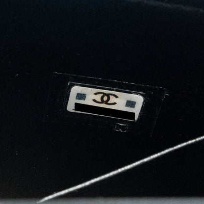 Chanel 22b Enamel Top Handle Flap Bag Lambskin Black  (Microchip)