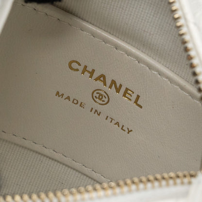 Chanel 23C round clutch lambskin white L (microchip)