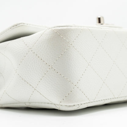 Chanel mini Rectangular Bag Flap Bag Caviar White