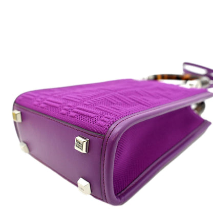 FENDI Sunshine Mini Plexiglass Vitello Ceylon Shopper Tote Purple